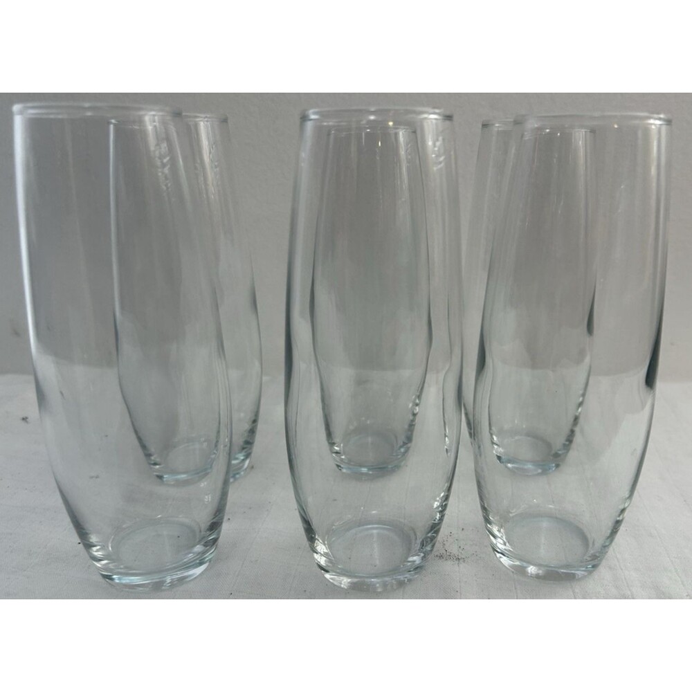 Champagne Flutes Stemless (6) Vase Cylinder Single Flower Wedding Garden Party